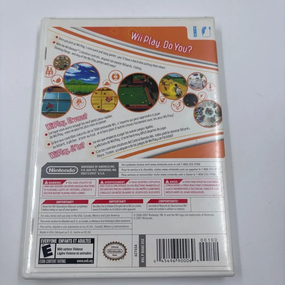 Wii Play Nintendo Wii Disc Case Manual CIB Tested Party Games